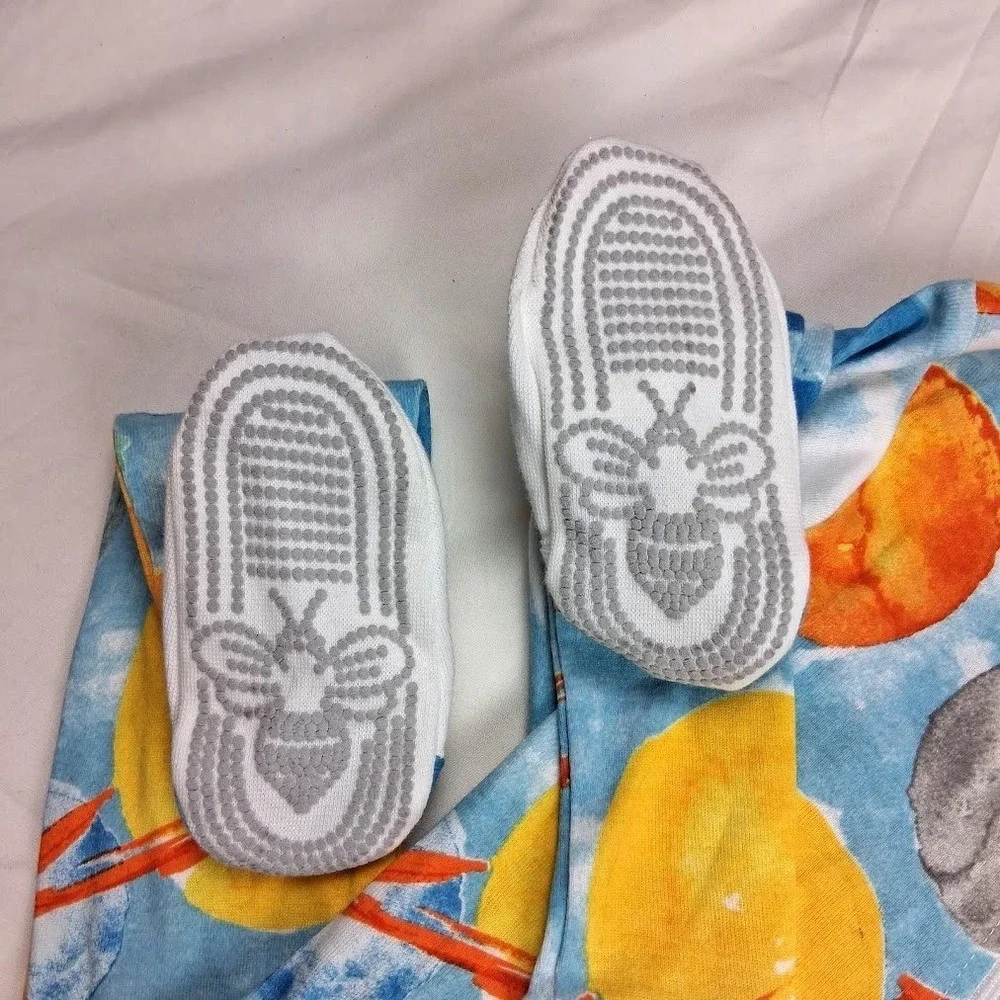 Burt's Bees Outer Space Planet Baby Boy Sleeper 12 Mos Organic Cotton Footed NWT